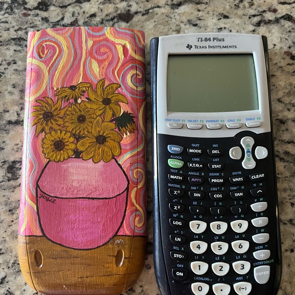 Texas Instruments TI-84 Plus Graphing Calculator - Black and Pink Art Edition